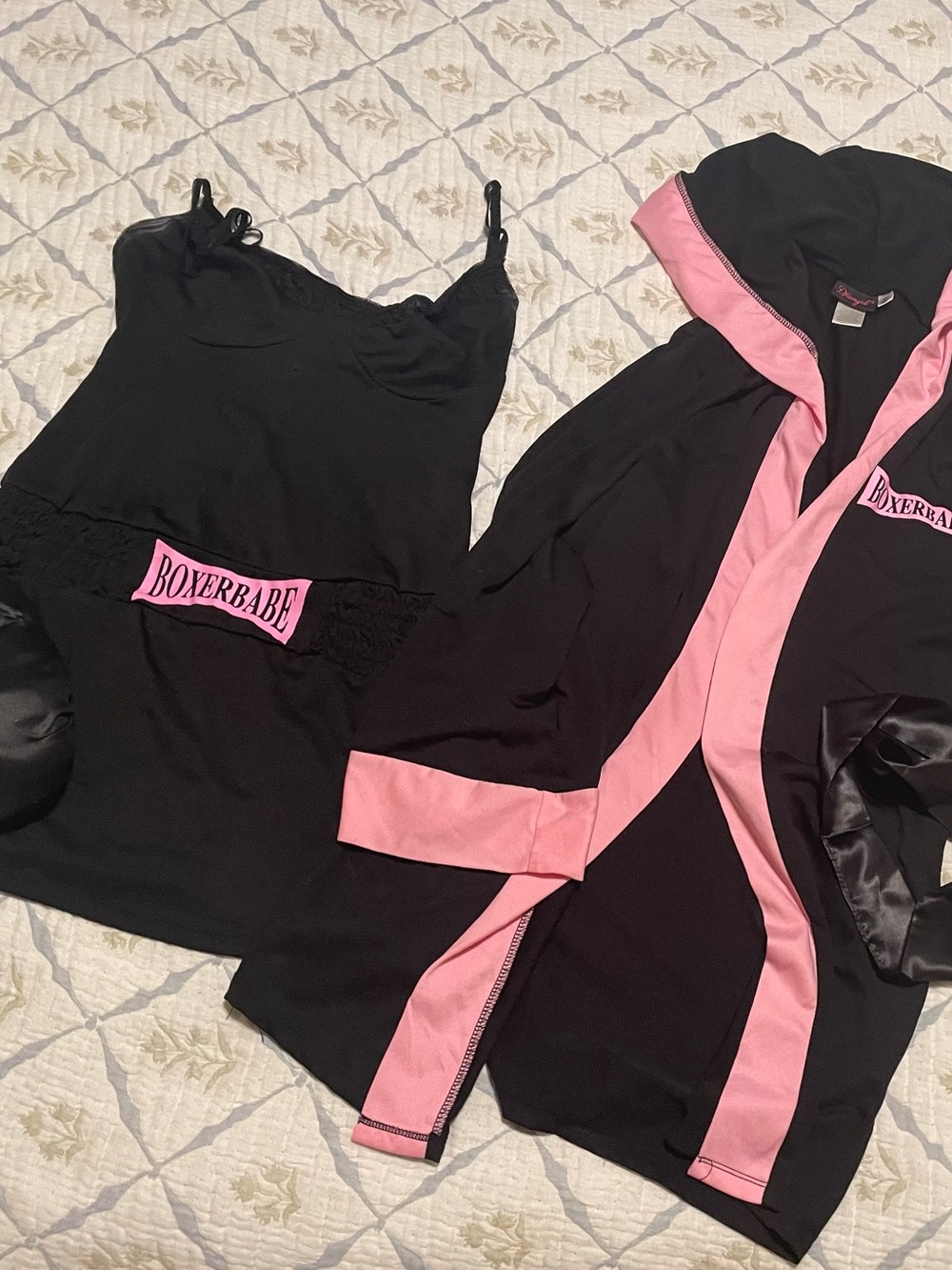 Women's Boxer Babe Black & Pink Costume
